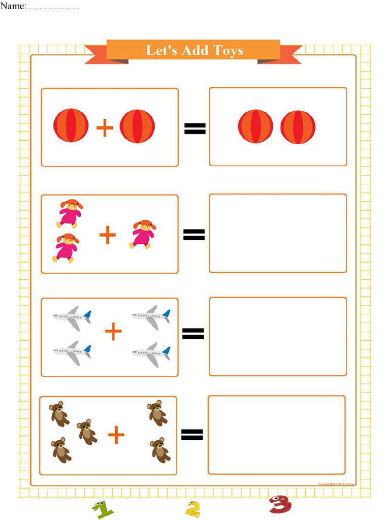 Single Addition Worksheet With Shapes | PDF