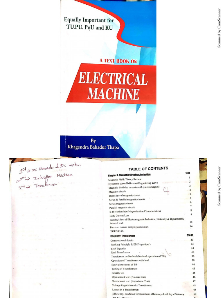 Electrical Machines Study Notes | PDF