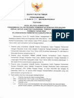 Pengumuman Hasil Seleksi Kompetensi PPPK JF Tenaga Kesehatan Kab. Kutim Tahun Anggaran 2023