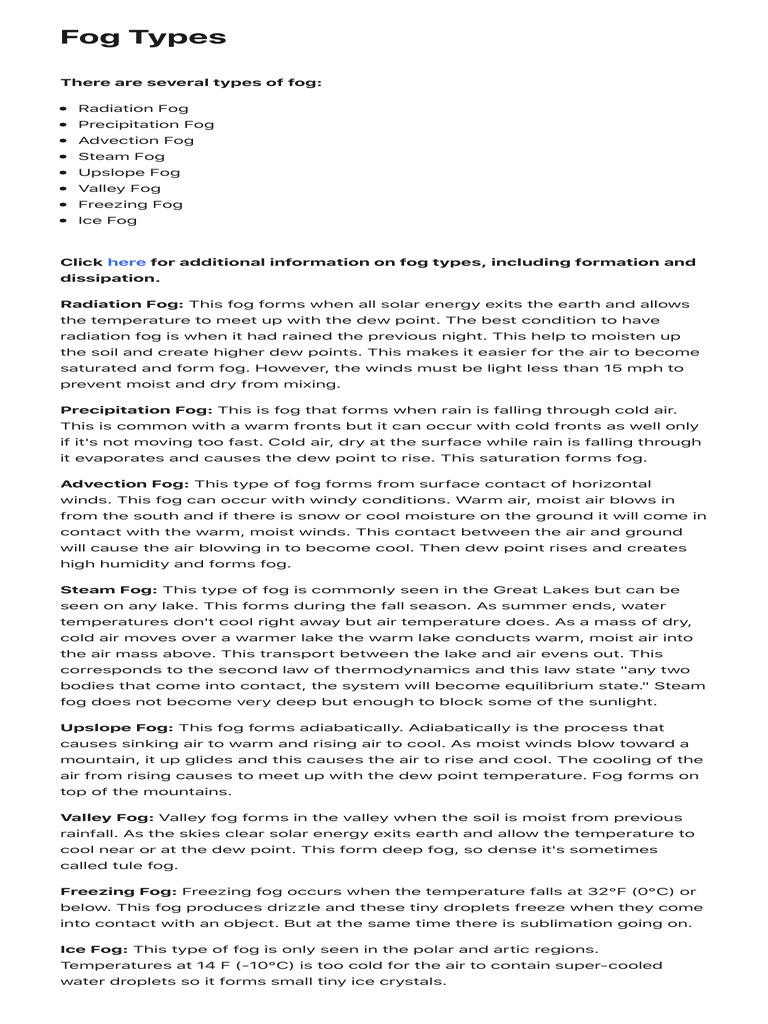 Fog Category | PDF | Fog | Precipitation