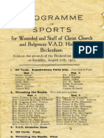 Hospital sports day programme, 1917