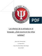 Los Efectos de La Entrada en El Lenguaje: ¿Qué Ocurre en Los Niños Autistas?