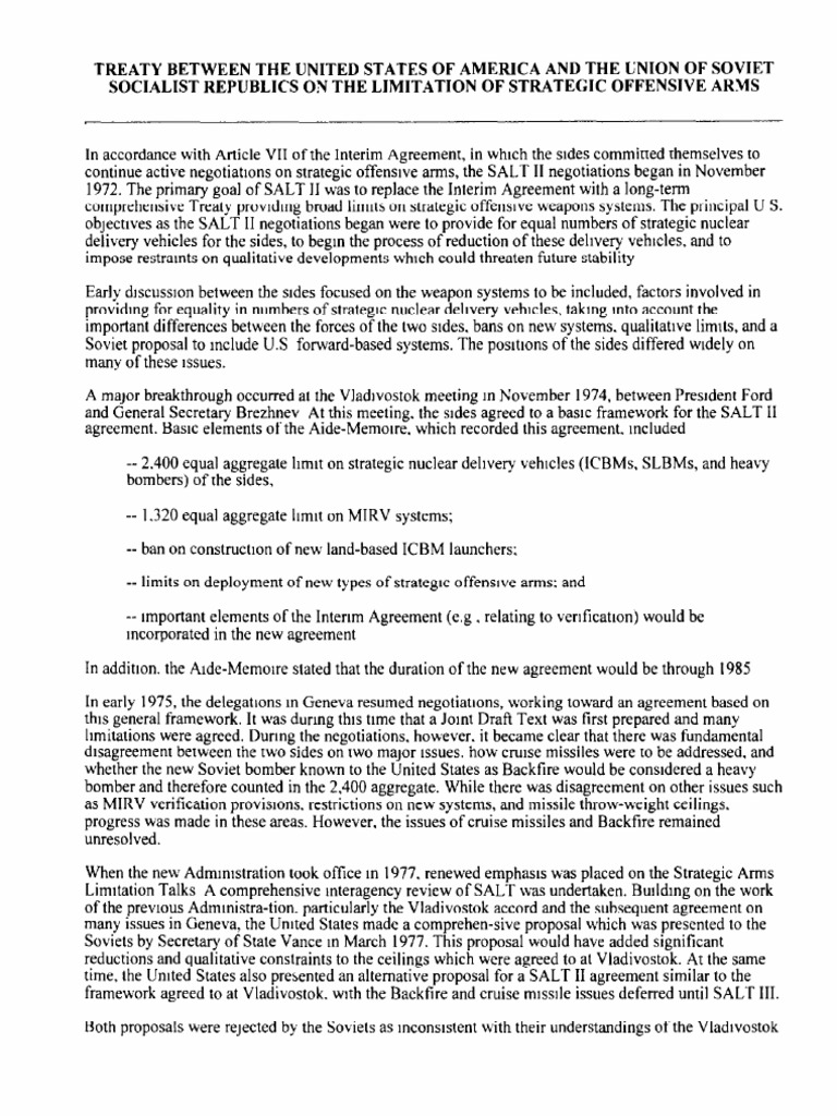 Strategic Arms Limitation Treaty (SALT 2) PDF