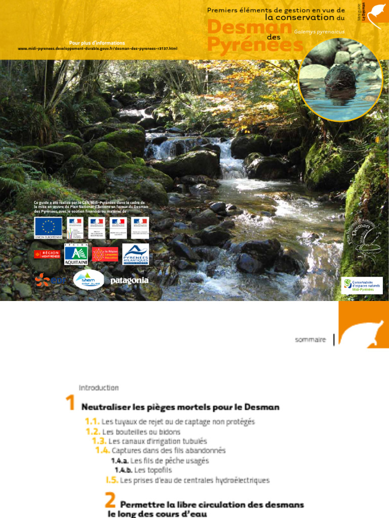Conservation du Desman des Pyrénées | PDF | Espèces menacées | La nature