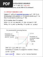 Functions of Random Variables