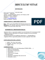 Curriculum Vitae: Information Personnelles