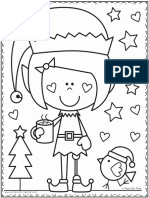 COL Elf With Cocoa Coloring Page