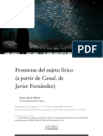 Fronteras Del Sujeto Lírico (A Partir de Canal, de Javier Fernández)