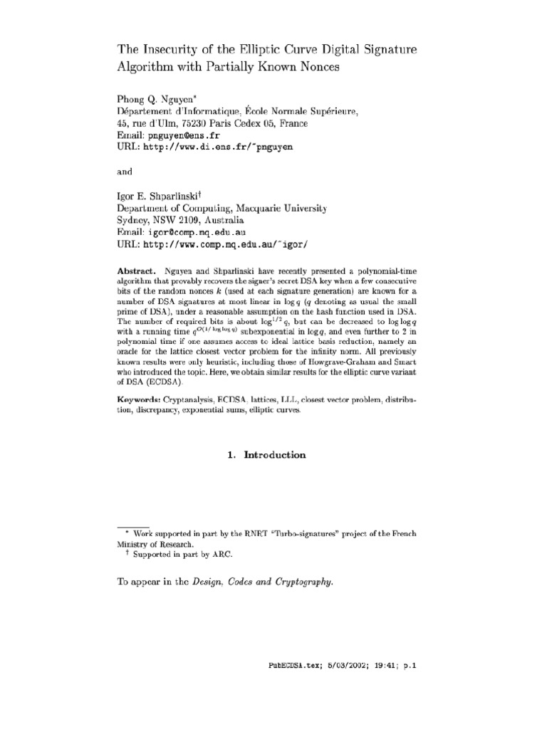 EN - The Insecurity of The Elliptic Curve Digital Signature Algorithm ...
