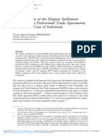 The Evolution of The Dispute Settlement Mechanism in Preferential Trade Agreements