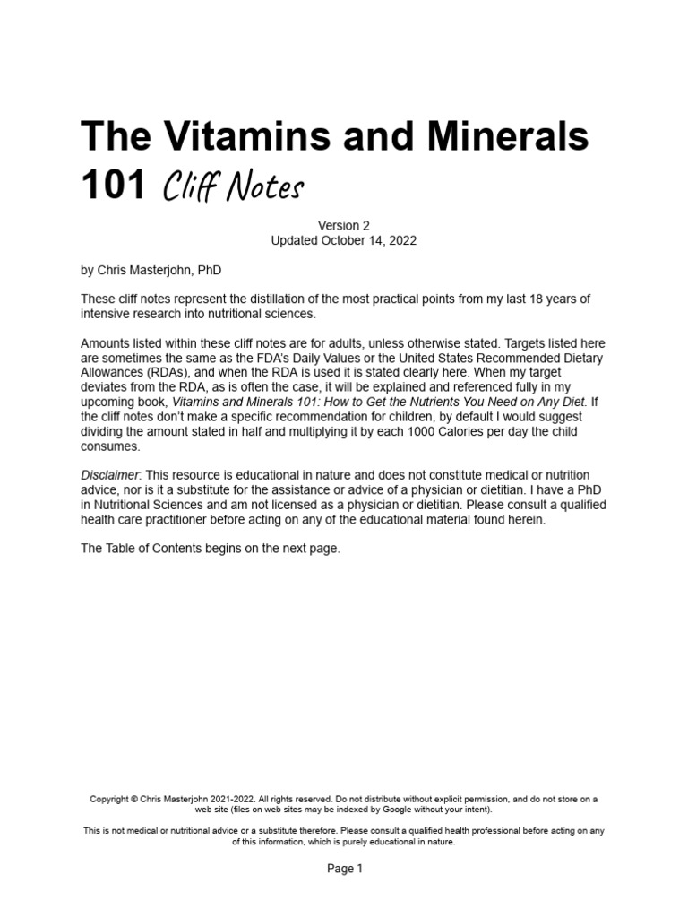 Vitamins cliff notes pdf vitamin e vitamin d