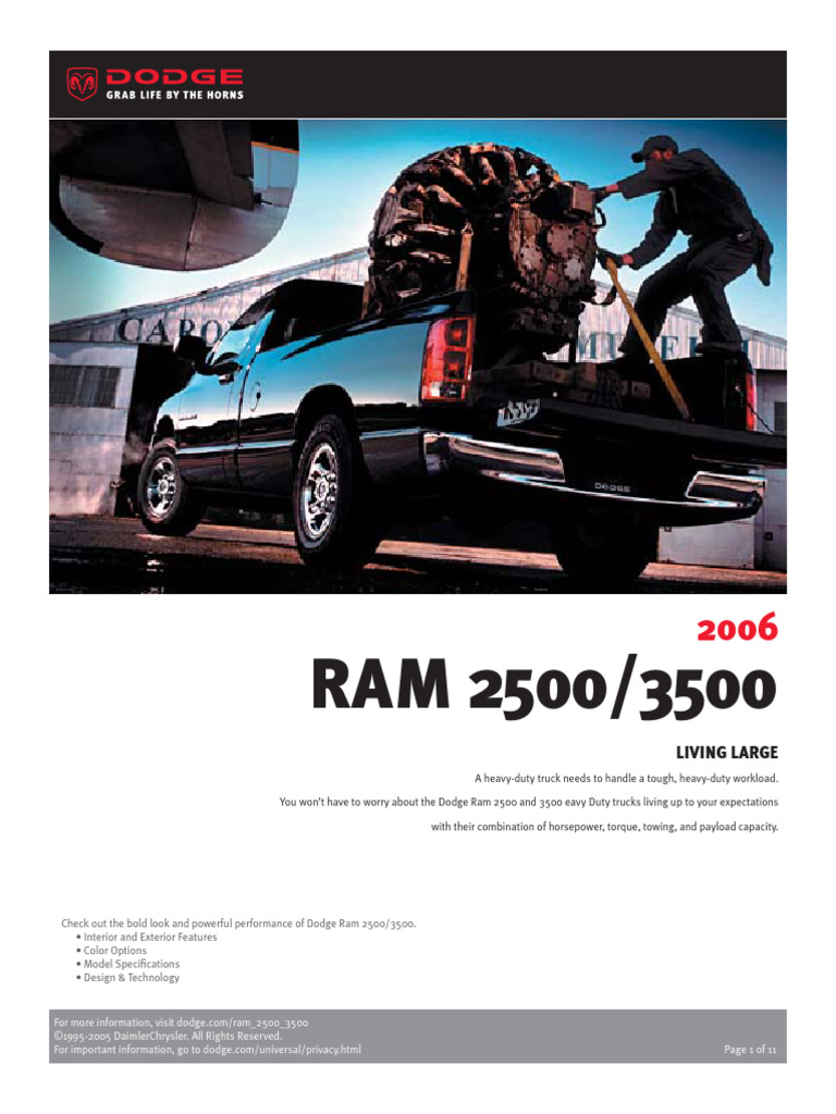 Dodge Ram Truck 2006 2500 - 3500 Brochure | PDF | Truck | Car