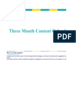 Three-Month Content Calendar Template