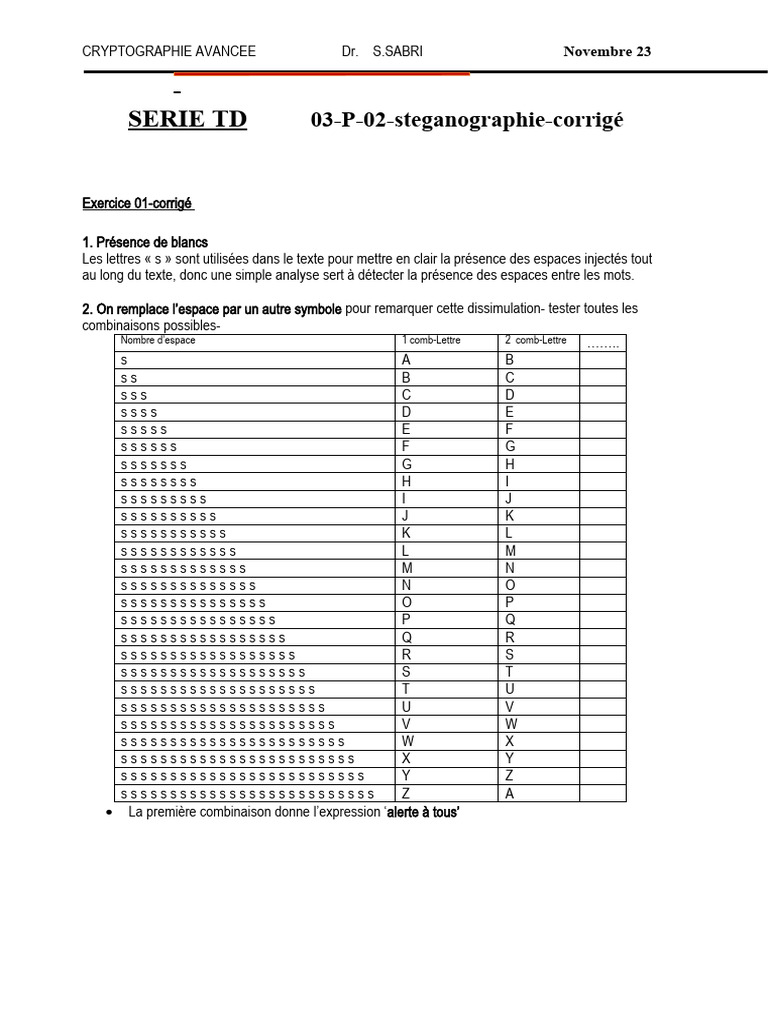 SERIE TD 3 Partie 02 - Corrige | PDF
