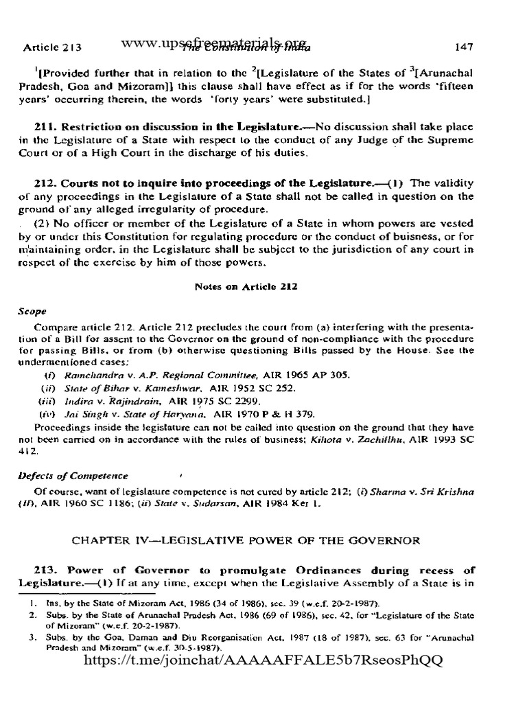 Article 213: Governor's Ordinance Power | PDF | Politics