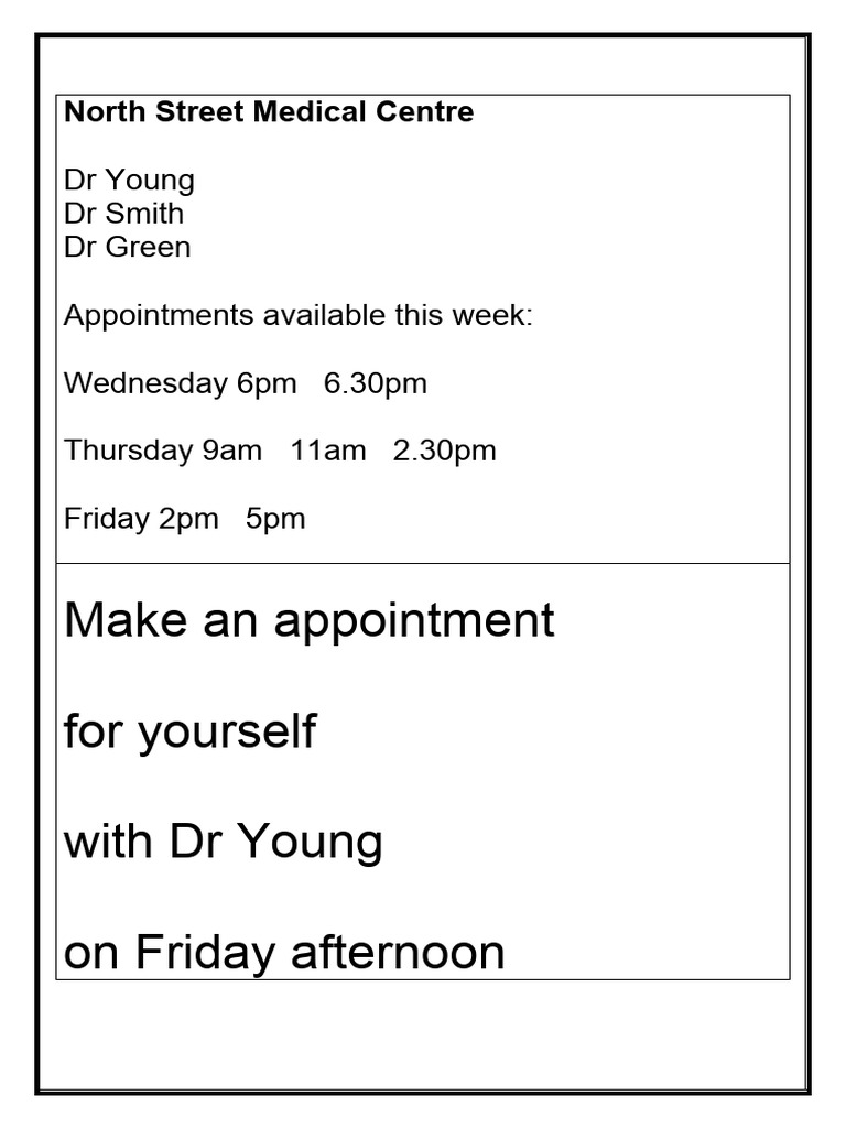 Making A GP Appointment Cards PDF