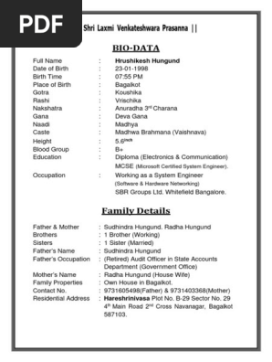 Marriage-Biodata