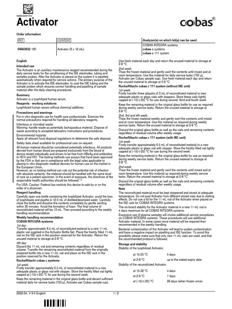 Activator Roche | PDF | Waste | Infection