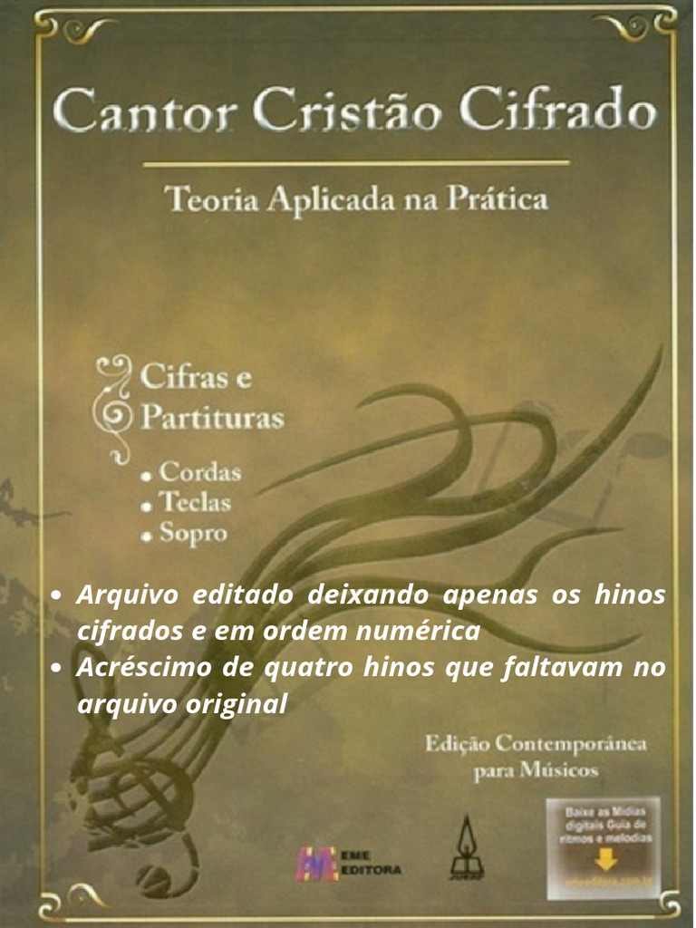 Cantor Cristão Cifrado Juerp Apenas Cifras Em Ordem Numérica Pdf