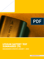 Lithium Battery Test Summaries