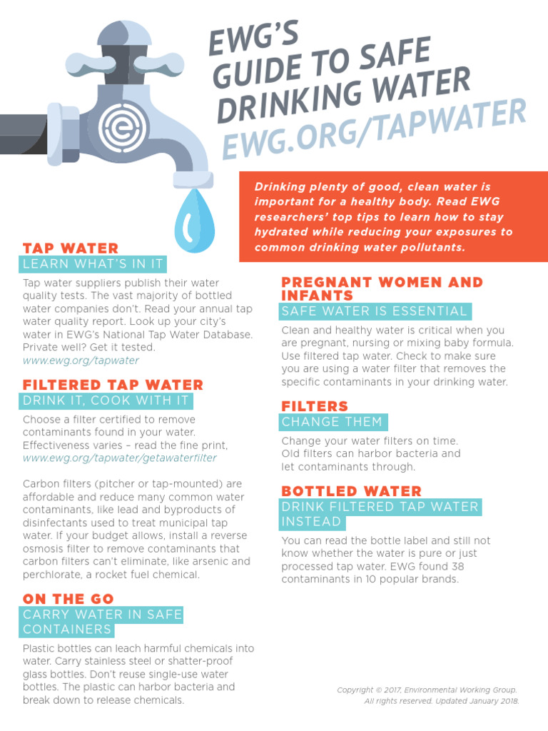 EWG SafeDrinkingWaterGuideh PDF Water Tap Water