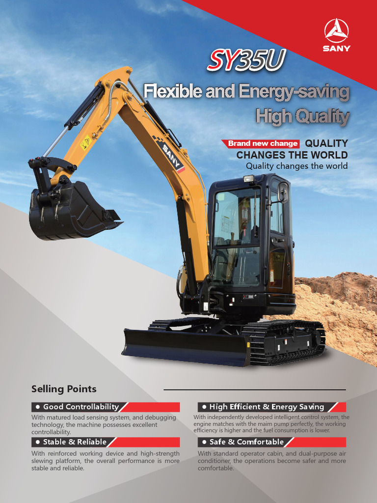SY35U Excavator Features & Benefits | PDF