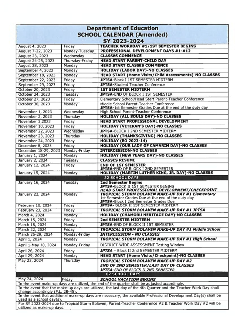 Gdoe School Calendar 23 24 Updated 12 PDF Academic Term Academia
