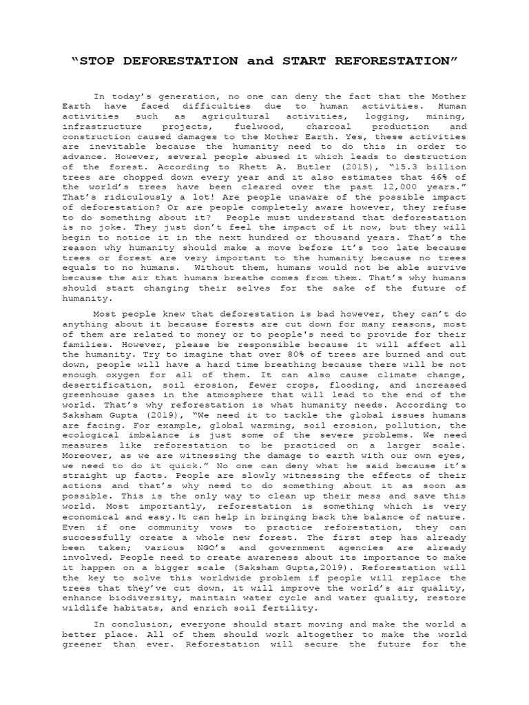 Deforestation | PDF | Science & Mathematics