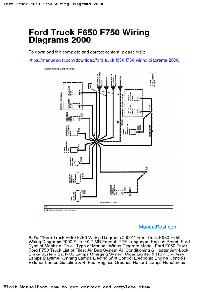 Ford Truck f650 f750 Wiring Diagrams 2000 PDF