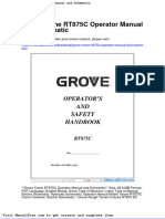 Grove Crane Rt875c Operator Manual and Schematic