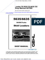 Gehl Skid Loader Sl5635 Sl6635 SX DX Turbo Shop Manual 907285