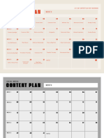 Beige and Red Minimalist Monthly Social Media Content Planner