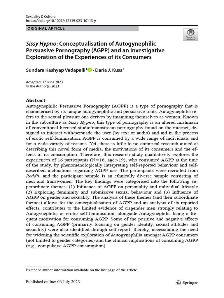Sissy Hypno: Conceptualisation of Autogynephilic | PDF