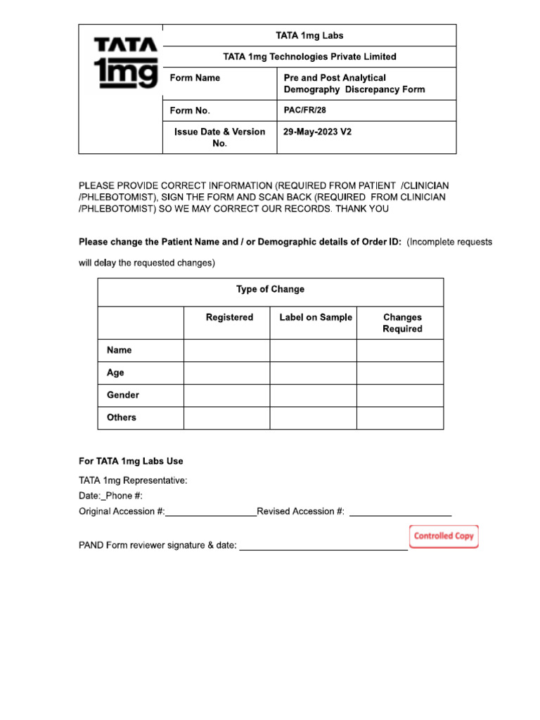 PAND Form-1 | PDF