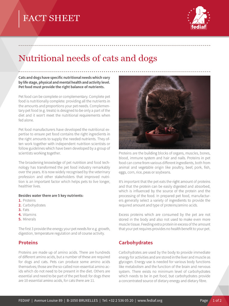 FEDIAF Nutritional Guidelines 2024 | PDF | Food Energy | Carbohydrates
