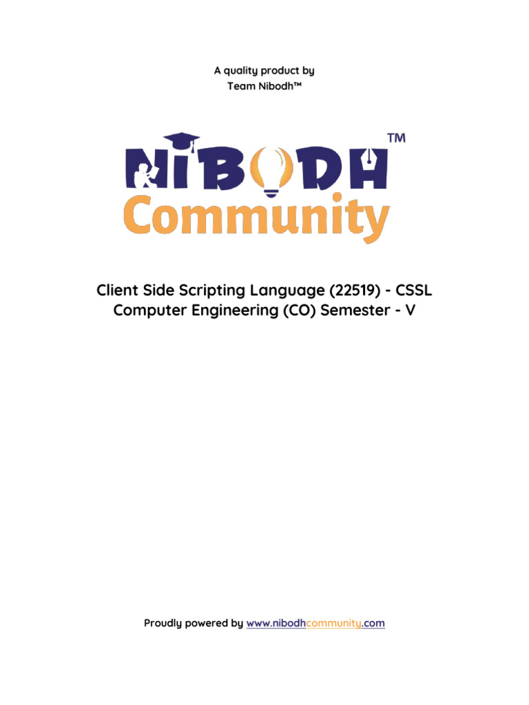 Client Side Scripting Language (22519) - CSSL Computer Engineering (CO ...