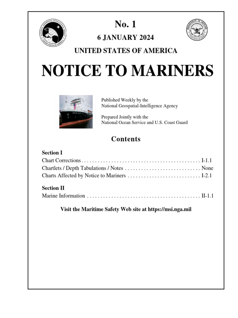 Notice to Mariners Updates 2024 | PDF | Geographical Technology ...