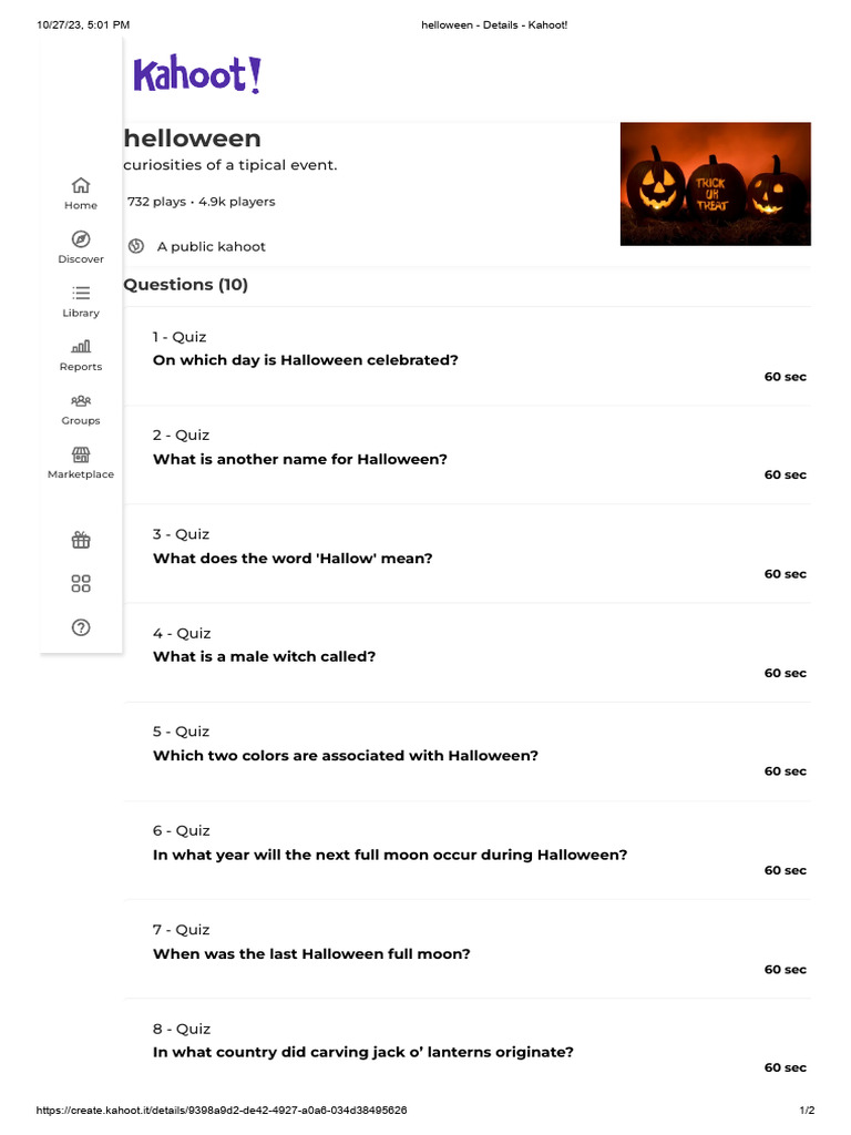 Helloween Quiz PDF Halloween Autumn Festivals