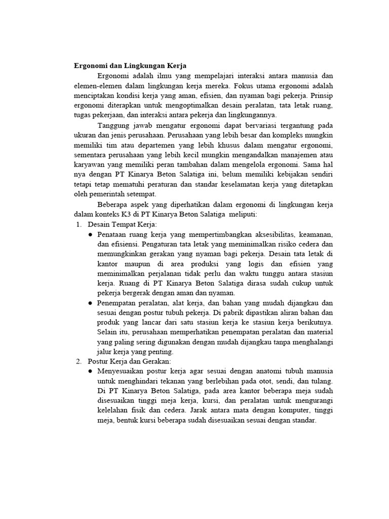 Lingkungan kerja ergonomis untuk menghindari nyeri punggung