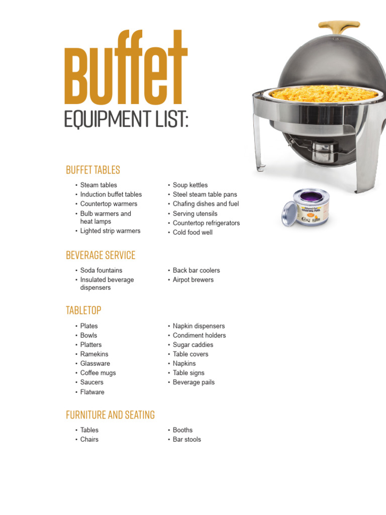 Comprehensive Buffet Equipment List | PDF
