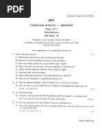 CU-2022 B.Sc. (Honours) Computer Science Semester-2 Paper-CC-3 QP