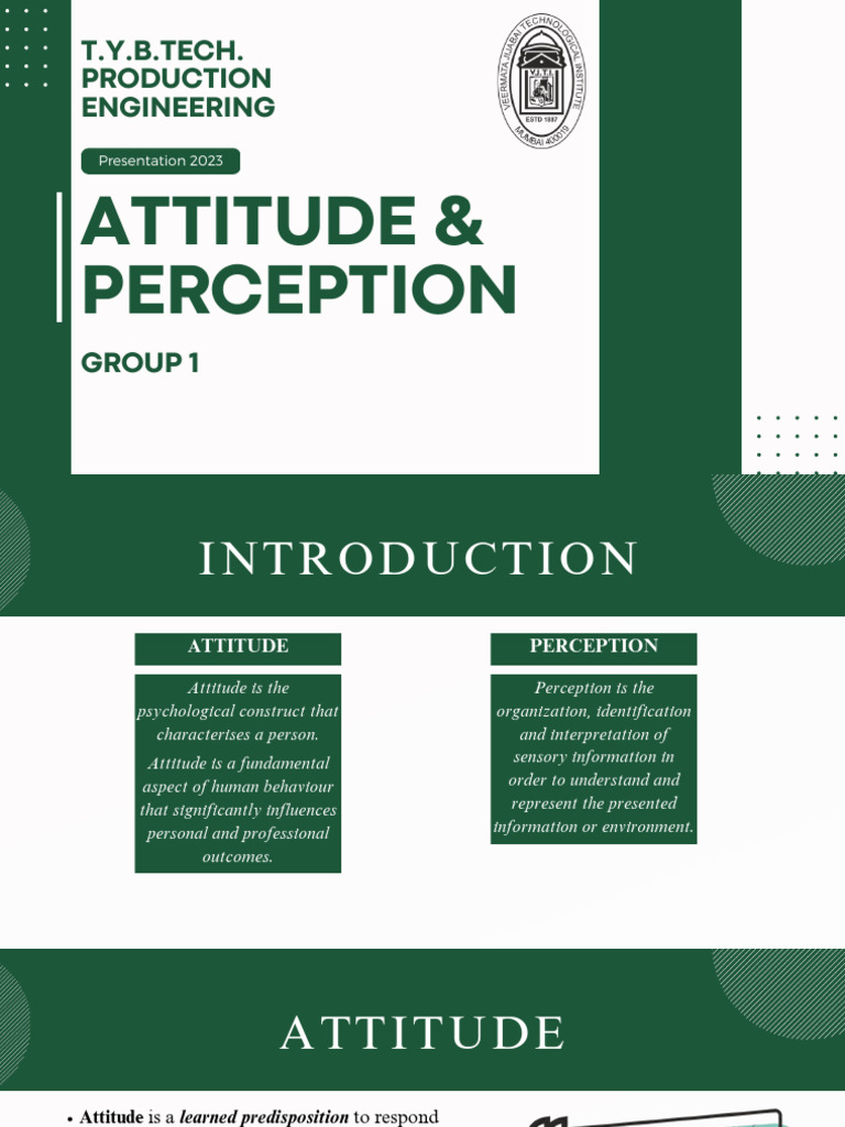 Attitude and Perception in Engineering | PDF | Attitude (Psychology ...