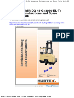 Hubtex Forklift DQ 45 G 3050 El T Operating Instructions and Spare Parts List de
