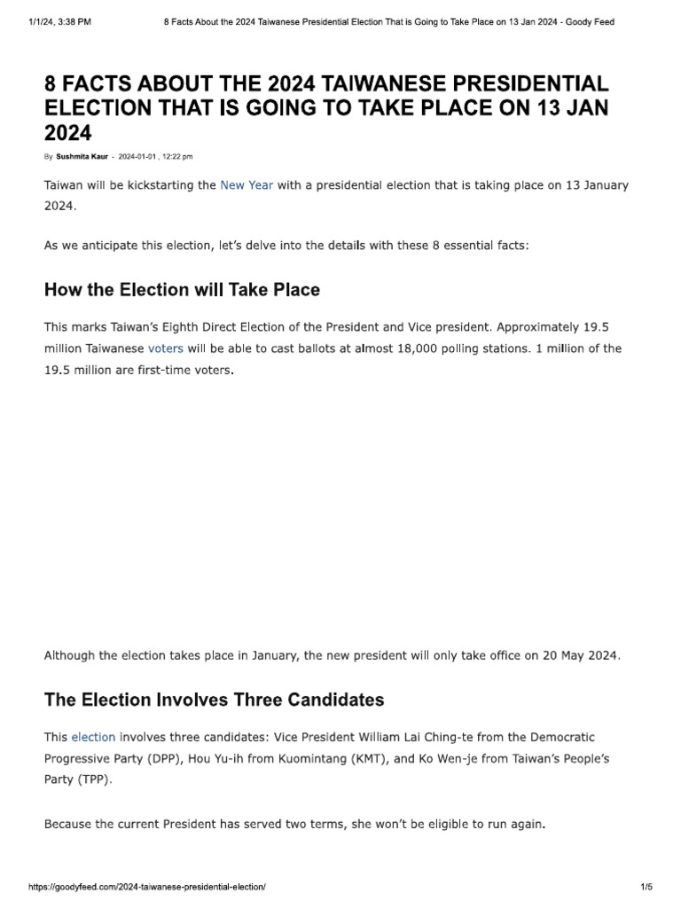 8 Facts About The 2024 Taiwan PDF