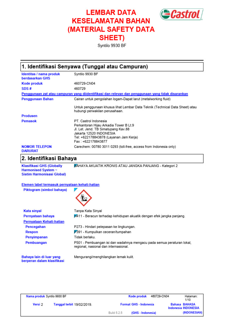 Corrosion Inhibitor MSDS | PDF