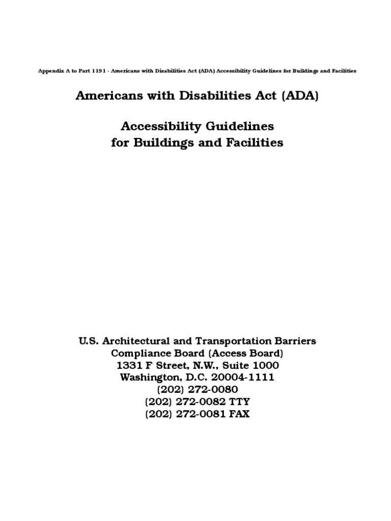 ADAAG | PDF | Americans With Disabilities Act Of 1990 | Elevator