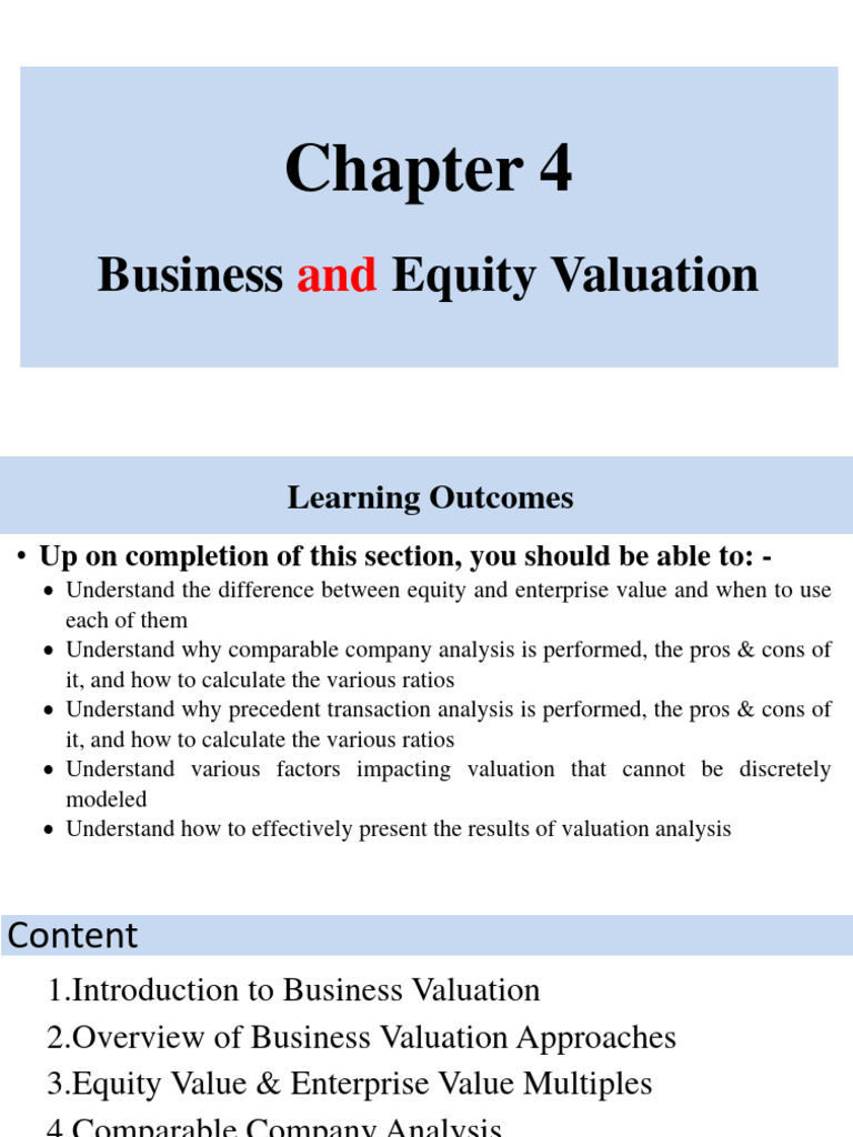Chapter 4 Business And Equity Valuation Pdf