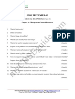 Cbse Test Paper-05: Science & Technology (Class-10) Chapter 16: Management of Natural Resources