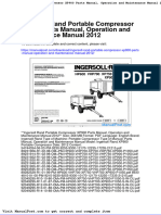 Ingersoll Rand Portable Compressor Xp900 Parts Manual Operation and Maintenance Manual 2012