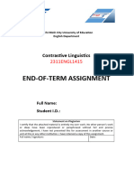 2311ENGL1415 Assignment Submission Sheet and Declaration Form